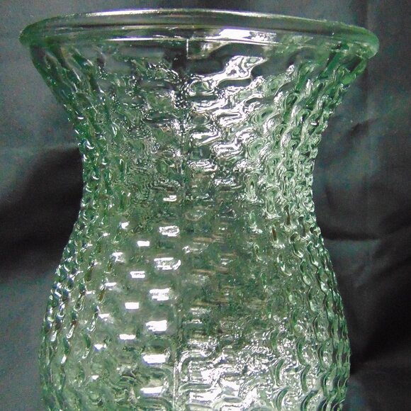 Vintage Bubble Glass Vase with indented circles throughout, 7.5 in tall - Picture 3 of 6